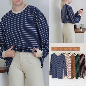 [강물처럼]위쉬몰 SE 컬러줄무늬박시티셔츠(X155H602) 빅사이즈