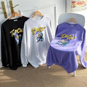 [강물처럼]빅사이즈티 X110L601 탑캣캐릭터기모맨투맨 PO (45726