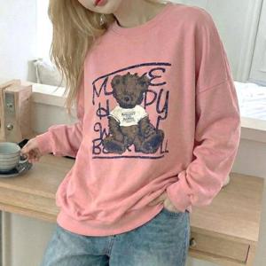 [강물처럼]아이우먼 위드곰돌이크랙맨투맨 SEX114M601 빅사이즈