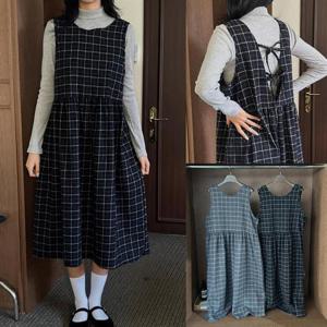 [강물처럼]위쉬몰 YP 투리본체크나시원피스(X105H601) 빅사이즈