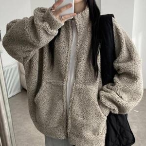 [강물처럼]아이우먼 톡톡양털하이넥집업 GBX021M601 빅사이즈 (4