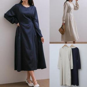 [강물처럼]위쉬몰 WB 사이드주름라인원피스(X039H601) 빅사이즈