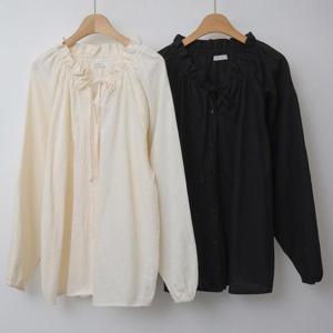 [강물처럼]빅사이즈블라우스 V739L601 프릴카라매듭블라우스 LY