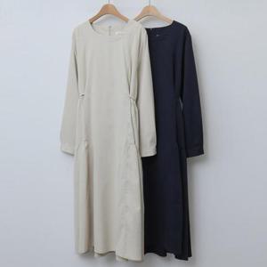 [강물처럼]빅사이즈원피스 X039L601 허리매듭옆셔링원피스 WB (4