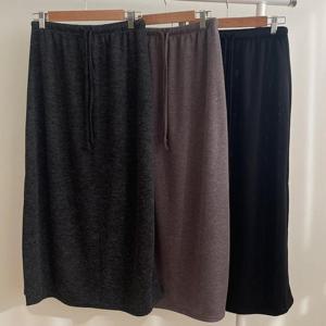 [강물처럼]빅사이즈치마 X036L601 스키니끈밴딩롱스커트 MO (452