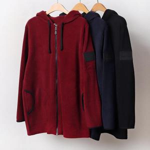 [강물처럼]빅사이즈아우터 B736L601 핫패치플리스후드집업 MN (4