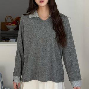 [강물처럼]아이우먼 단가라카라포인트니트 GOX082M601 빅사이즈