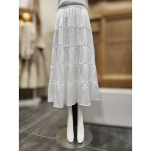 [플라스틱아일랜드]MARIO플라스틱아일랜드 허리밴딩사틴티어드스커트 PR2WS461