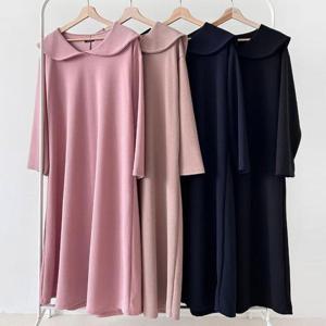 [강물처럼]빅사이즈원피스 X330L603 무지세라망토원피스 AR (466