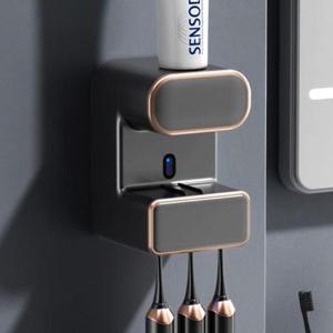 [생활] 자동센서 치약 디스펜서 겸 UVC 칫솔살균기 블랙