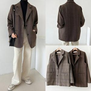 [강물처럼]위쉬몰 BN 도토리글렌체크카라자켓(T455H412) 빅사이