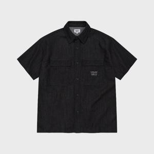 와키윌리반팔티 KQJ WA2602SS31BK 이지 데님 반팔셔츠 블랙