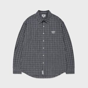 와키윌리긴팔티 KQJ WA2601SH11NA 시어서커 체크 긴팔셔츠 네이비