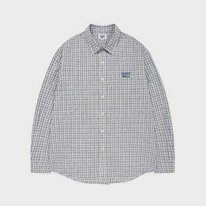 와키윌리긴팔티 KQJ WA2601SH11LB 시어서커 체크 긴팔셔츠 라이트 블루