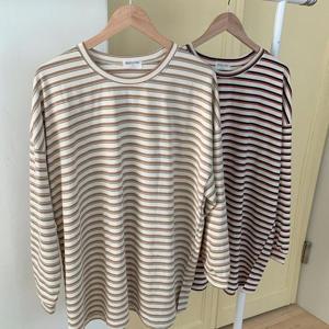 [강물처럼]빅사이즈줄지티 T963L503 핀스트라이프긴팔면티 MO (3