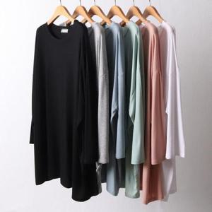 [강물처럼]빅사이즈스판티 I266L503 실키라운드긴팔티셔츠 RA (3