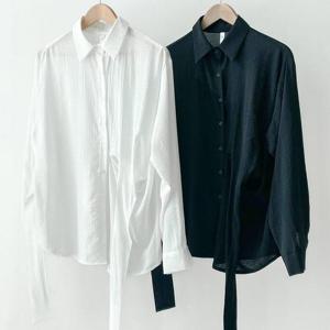 [강물처럼]빅사이즈주름남방 T949L503 웨이즈언발랩샤틴남방 GO