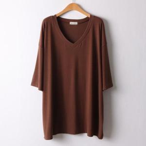 [강물처럼]아이우먼 루즈핏브이넥반팔티 RAI604M503 빅사이즈 (3