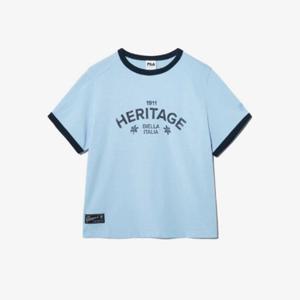 휠라반팔티 TQJ FS2RSH2152F-LBU 헤리티지 그래픽 링거티