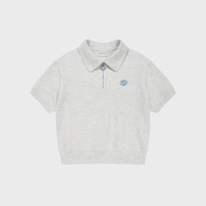 와키윌리반팔티 KQJ WA2602ST53LG 우먼스 릴리 카라 하프집업 반팔 라이트 그레이