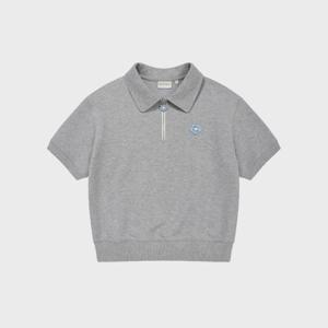 와키윌리반팔티 KQJ WA2602ST53GR 우먼스 릴리 카라 하프집업 반팔 그레이