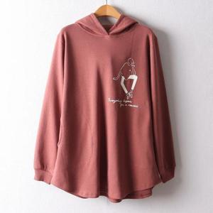 [강물처럼]아이우먼 우먼프린팅후드티셔츠 MNH005M412 빅사이즈