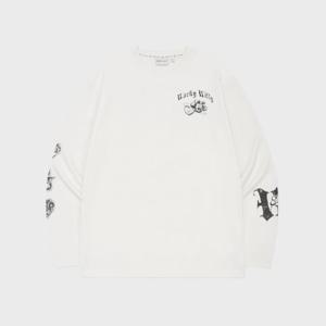 와키윌리긴팔티 KQJ WA2601LT63WH 우먼스 그래픽 롱슬리브 화이트