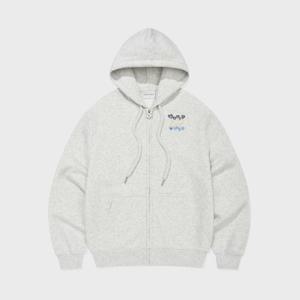 와키윌리후드집업 KQJ WA2601HZ61LG 우먼스 그래픽 세미오버 후드집업 라이트 그레이