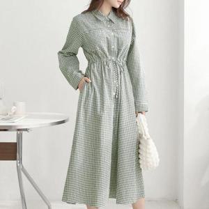 [강물처럼]아이우먼 데이체크스냅카라원피스 BNT971M503 빅사이