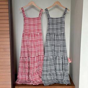 [강물처럼]빅사이즈체크원피스 T722L502 모리캉캉나시패턴원피스