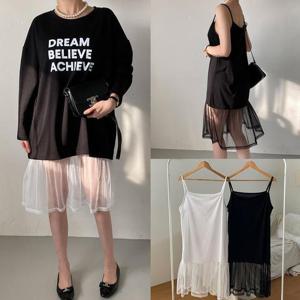 [강물처럼]위쉬몰 RA 끈망사레이어드원피스(T747H502) 빅사이즈