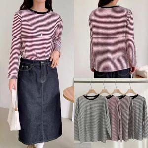 [강물처럼]위쉬몰 BN 콜스배색스트라이프티(T744H502) 빅사이즈