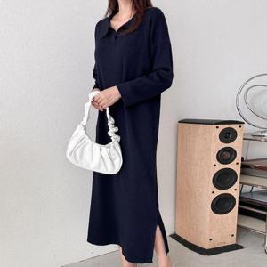 [강물처럼]아이우먼 오픈니트카라골지원피스 ART666M501 빅사이