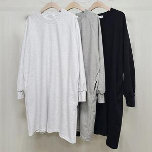 [강물처럼]빅사이즈라운드원피스 S812L501 크리미나그랑긴팔원피