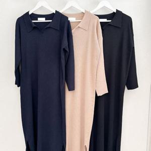 [강물처럼]빅사이즈카라원피스 T666L501 마리니트큰골카라원피스