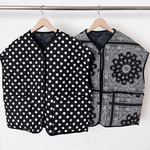 [강물처럼]빅사이즈패턴베스트 T676L501 아쿠아3온스패딩조끼 GL