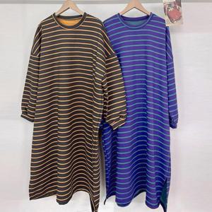 [강물처럼]빅사이즈줄지원피스 T668L501 컬러단가라기모면원피스