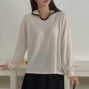 [강물처럼]아이우먼 럽미배색카라긴팔티 GOT686M501 빅사이즈 (2