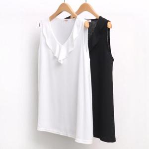 [강물처럼]빅사이즈프릴블라우스 5500L501 훌민소매블라우스 BG