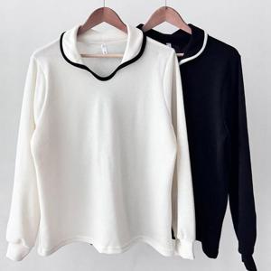 [강물처럼]빅사이즈카라티 T686L501 체리카라루즈긴팔배색티 GO