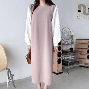 [강물처럼]플러스배색스판원피스 ART648M501 (29836113A)