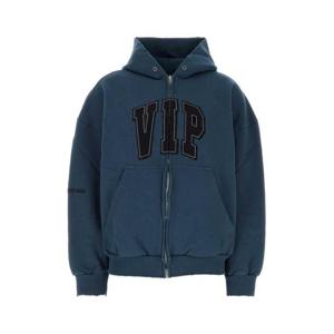 발렌시아가 로고 후드 집업 833377TSVP55002 blue