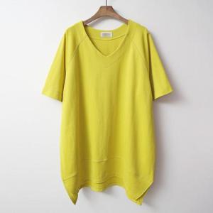 [강물처럼]아이우먼 애플브이넥언발반팔 BQE218M405 빅사이즈 (1