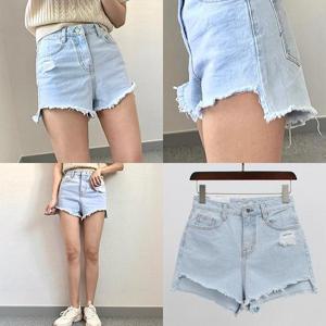 [강물처럼]위쉬몰 CA 연청컷팅반바지8305(G872H405) 빅사이즈 (1