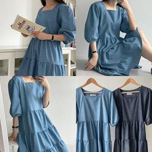 [강물처럼]위쉬몰 YP 스퀘어데님셔링원피스(G821H405) 빅사이즈