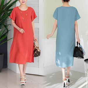 [강물처럼]위쉬몰 BZ 인견플레어반팔원피스(E049H405) 빅사이즈