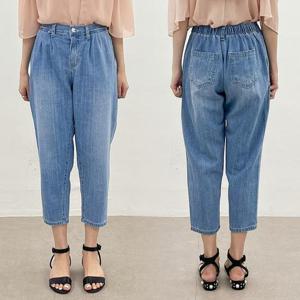 [강물처럼]빅사이즈사랑해요 P213L404 샌딩8부데님배기팬츠 LO (