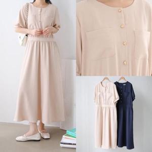 [강물처럼]위쉬몰 WB 샤인펄버튼플레어원피스(S012H404) 빅사이