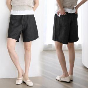 [강물처럼]위쉬몰 LY 밀크면데님밴딩반바지(Q994H404) 빅사이즈