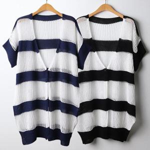 [강물처럼]위쉬몰 EB V넥단가라반팔가디건(I918H404) 빅사이즈 (